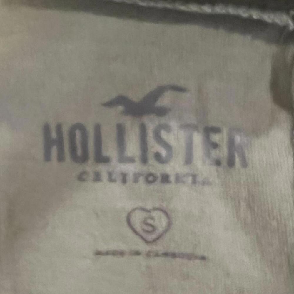 Hollister Sage & Cream Cropped Hoodie , Size Small - Picture 3 of 3